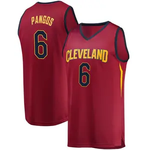 Men's Kevin Pangos Cleveland Cavaliers Fanatics Branded Fast Break Wine Jersey - Iconic Edition