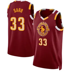 Men's Olivier Sarr Cleveland Cavaliers Nike Swingman Wine 2021/22 City Edition Jersey