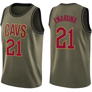 Men's Tristan Enaruna Cleveland Cavaliers Nike Swingman Green Salute to Service Jersey