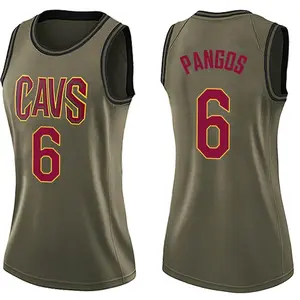 Women's Kevin Pangos Cleveland Cavaliers Nike Swingman Green Salute to Service Jersey